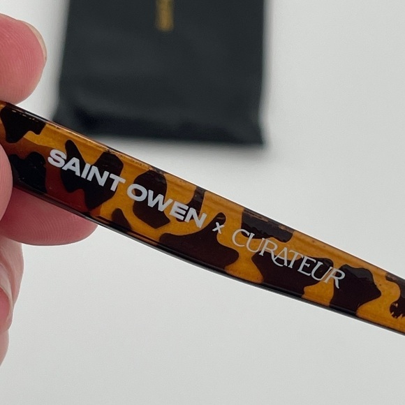 Saint Owen x Curateur Wylde Tortoise Shell Sunglasses w/Faux Leather Case NEW - Picture 7 of 9